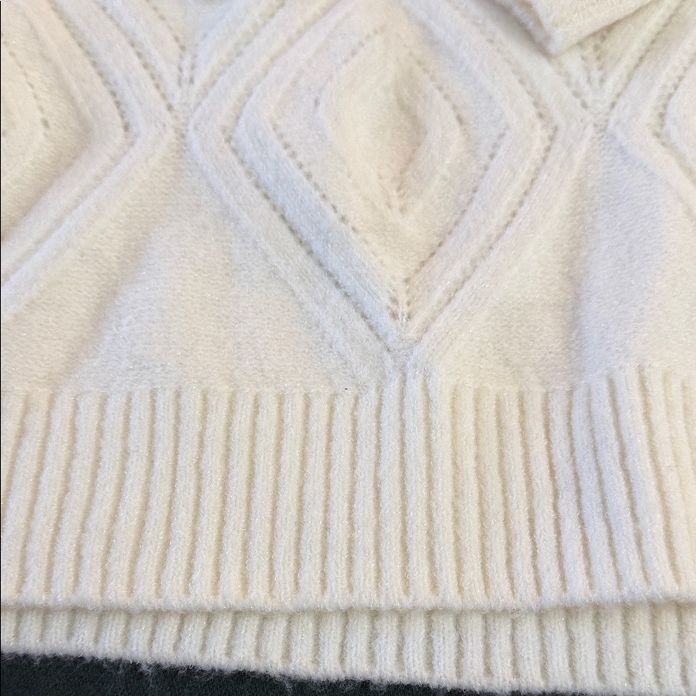 Talbots Cream Textured Sweatshirt. CAJA. #3 - Picture 3 of 10
